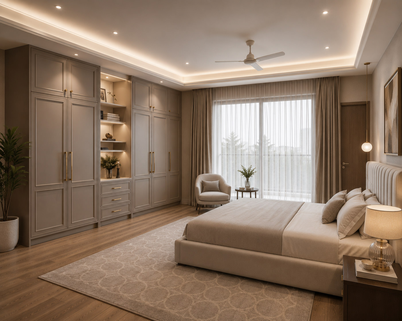 Luxury bedroom wardrobe interiors by Cuore