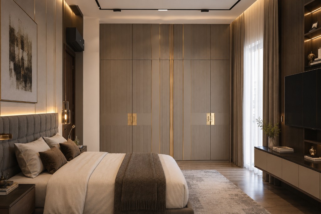 Fluted Taupe Gold