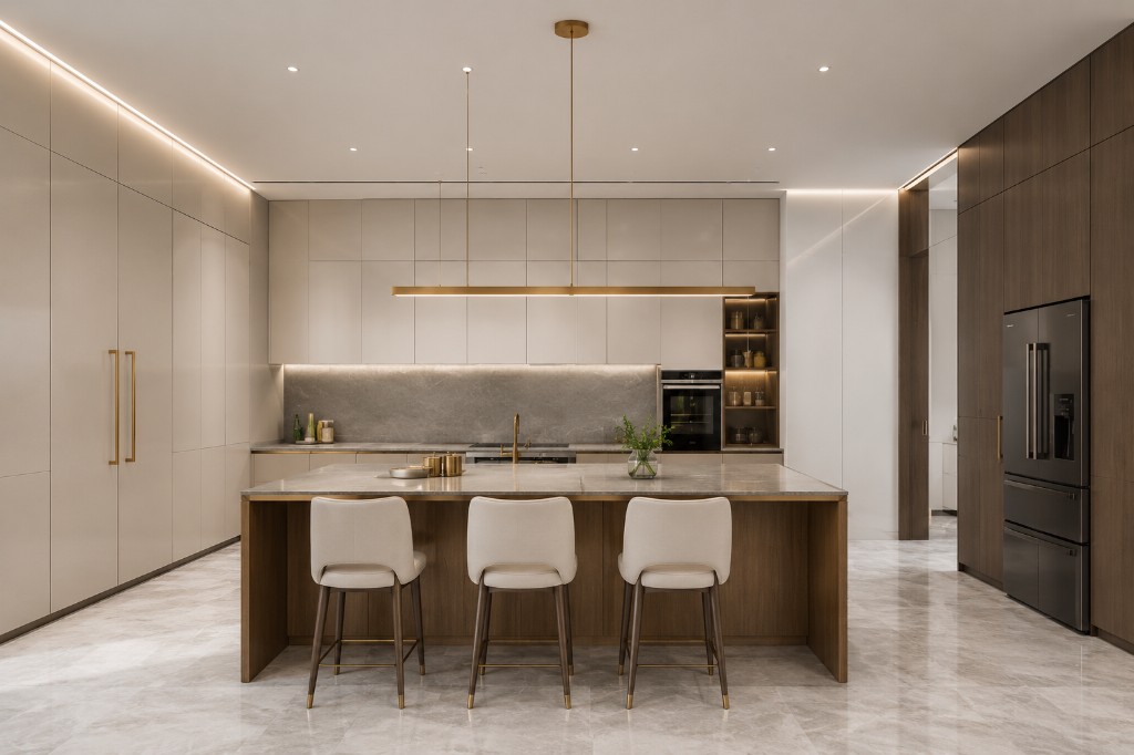 Beige Walnut Kitchen
