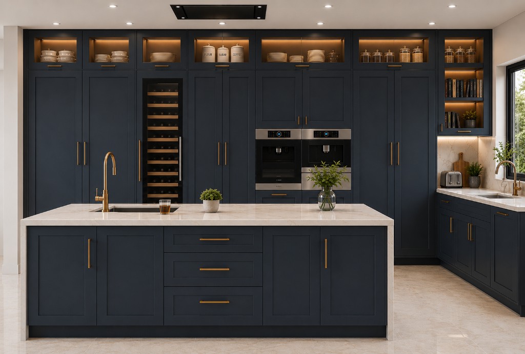 Navy Gold PU kitchen