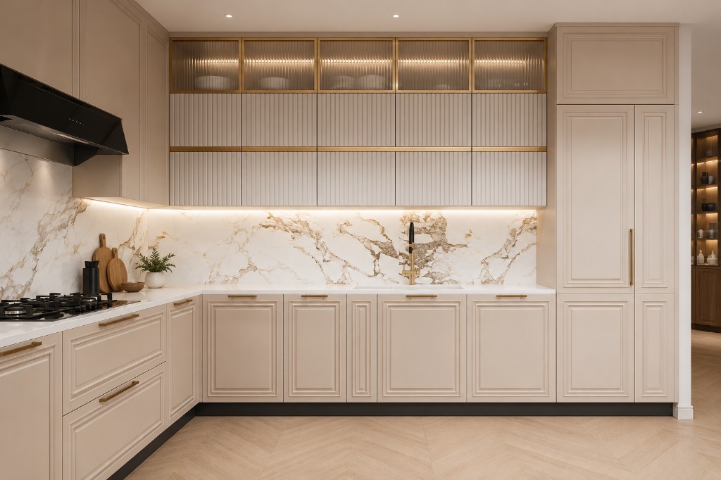 Marble gold Shaker kitchen